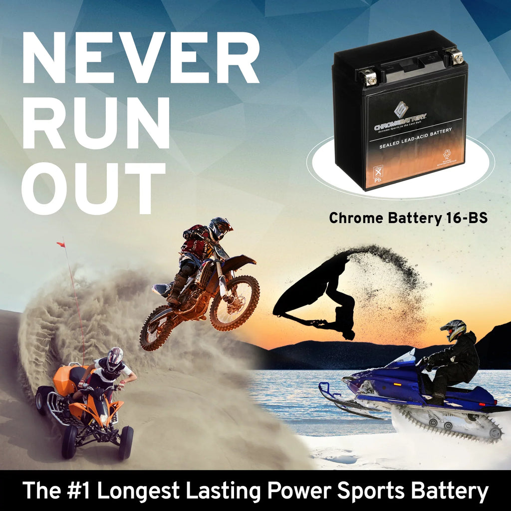 for 230 Boulevard Suzuki YTX16-BS Marauder Ah, 1600cc Battery CCA) Motorcycle M95 12 (16-BS Battery 2005 Volt,14 Chrome