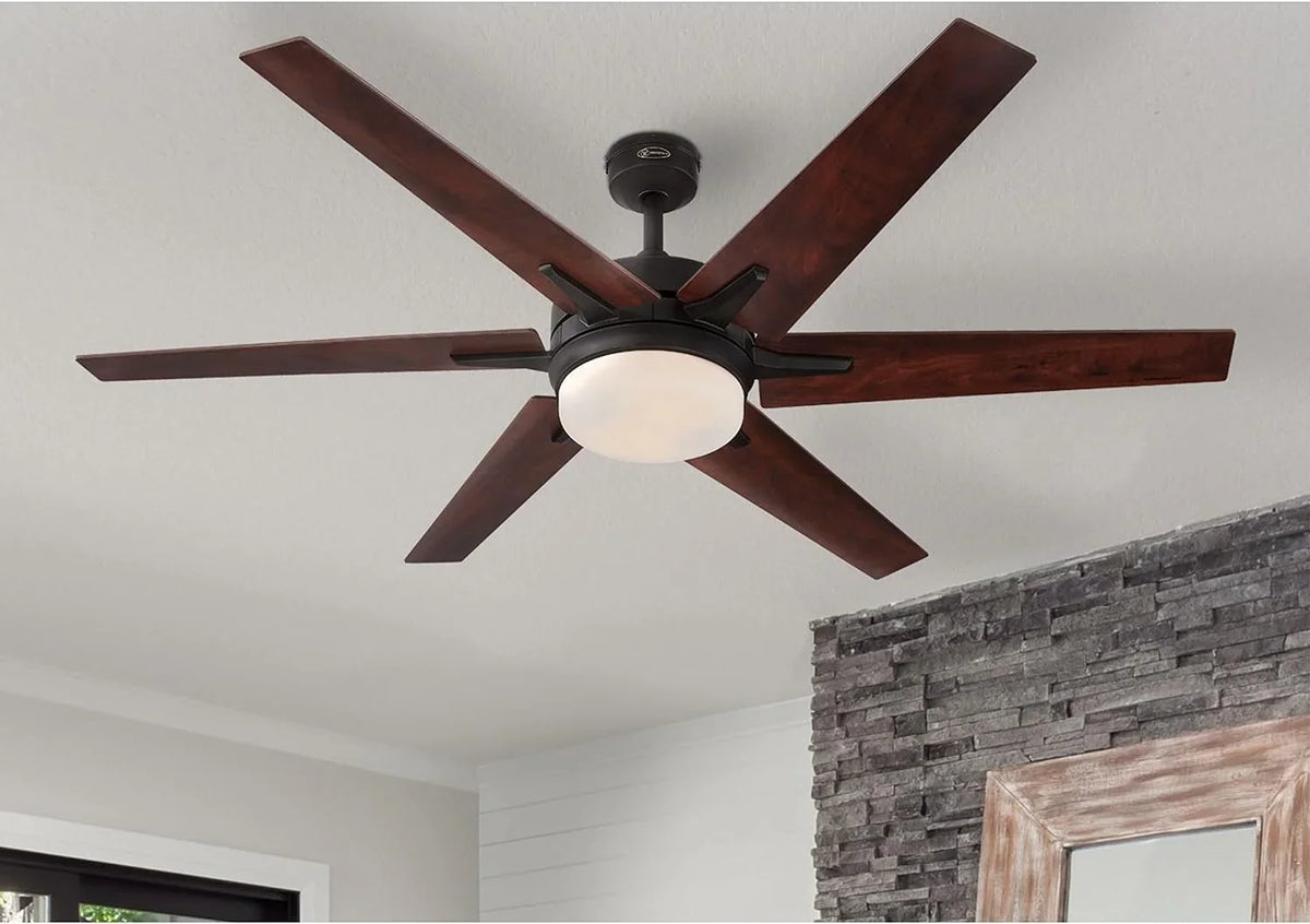 Control, Frosted and Inch, Compatible Opal GOURE Home 74002B00 Smart Black-Bronze Light, with Transitional Alexa with Google 60 WiFi Amazon Remote Glass LED Fan Ceiling Cayuga, Finish, Lighting