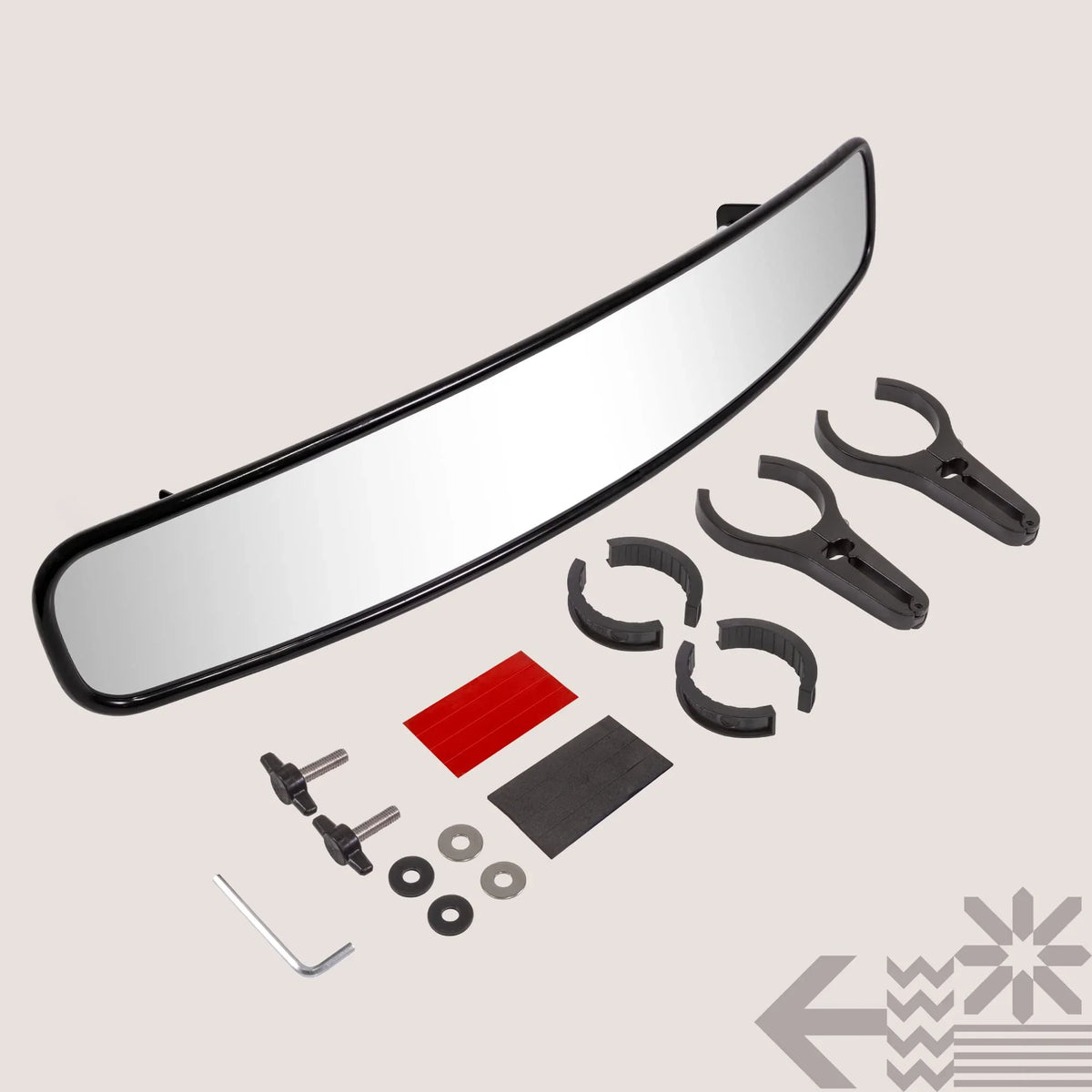 RZR Glass] [Shatterproof for Yamaha Pioneer ATV [Wide UTV Polaris For PRO Clamp] 17" Mirror [1.75"/2" XP, Kawasaki Turbo Roll Bar Convex Can-Am View Rear Mirror Rearview Visibility]