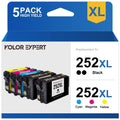 Printer Cyan WF-3630 Workforce Epson (Black Yellow,5-Pack) 252 use WF-7110 Cartridge 252XL XL Magenta WF-7710 WF-3620 252 WF-3640 Ink WF-7620 for Ink with to WF-7610