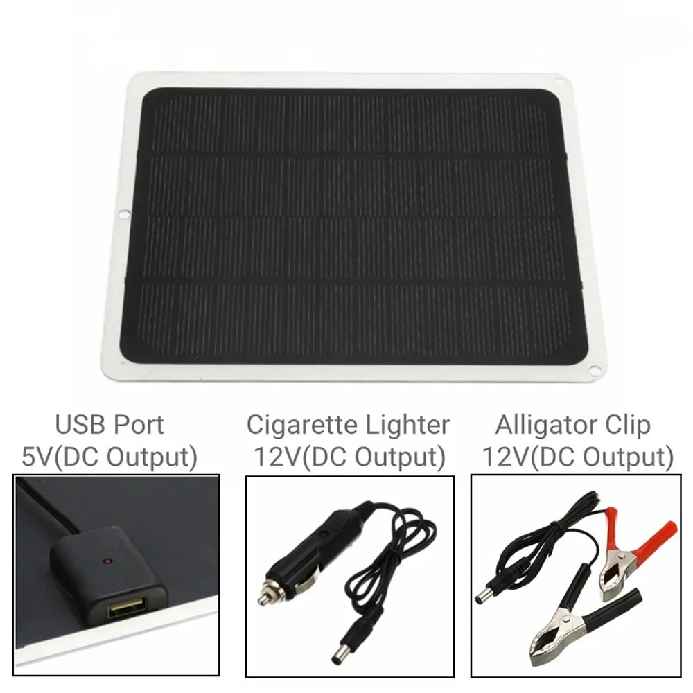20W USB and Htovila Silicon Recharging Solar Portable Camping, Hiking, Panel Monocrystalline for
