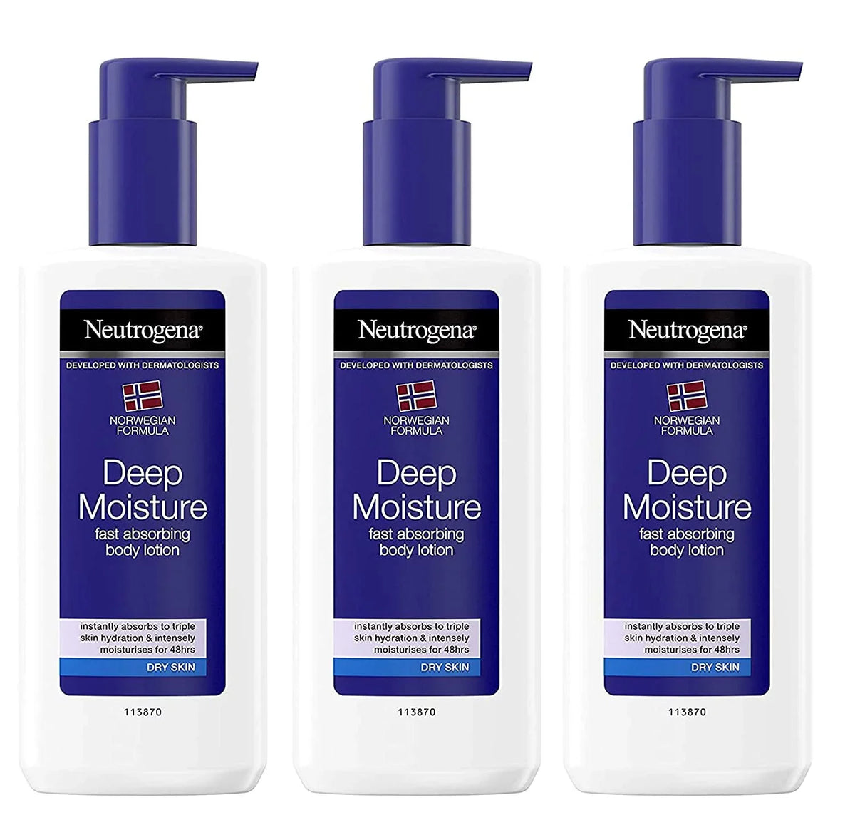 For 8.45 Body Fast Norwegian Dry (Pack Ounce Of Lotion Absorbing Formula Deep Neutrogena Moisture Skin, 3)