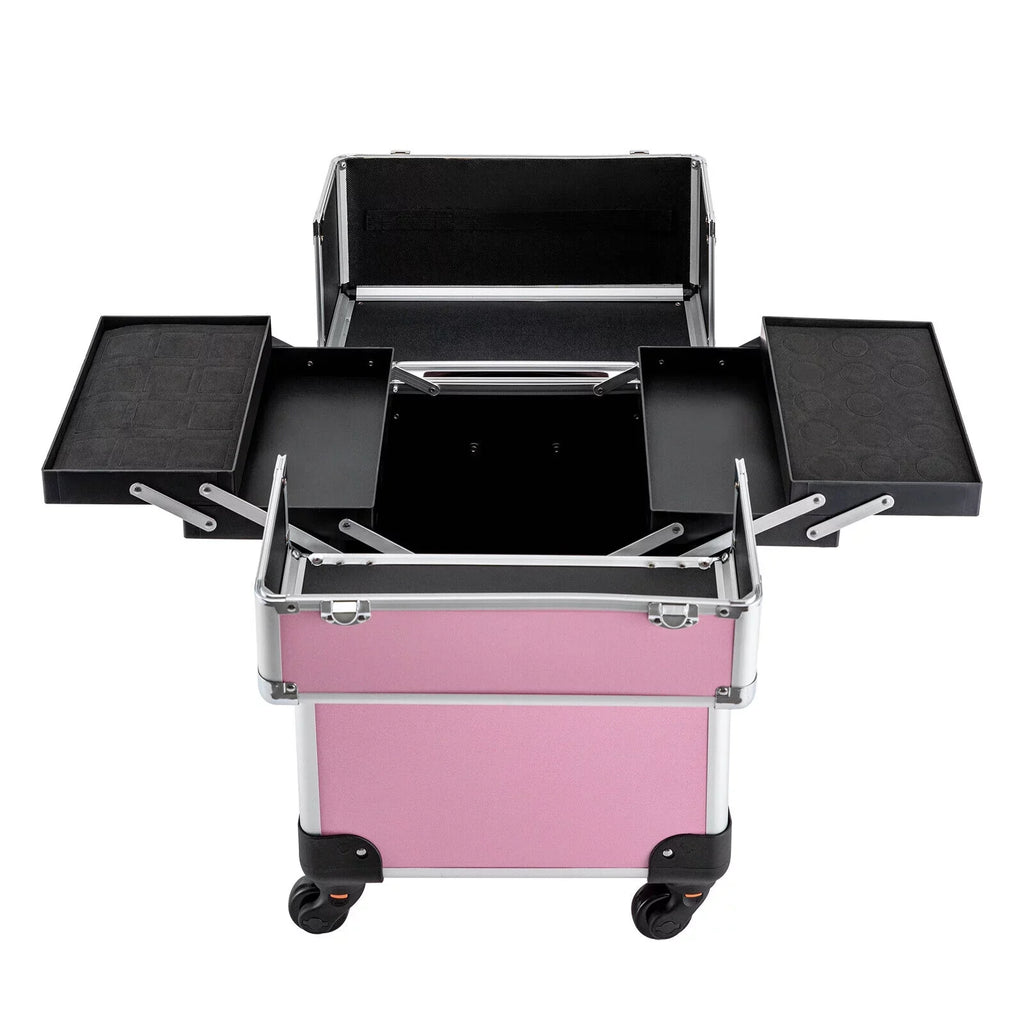 Miumaeov Trolley Professional with Storage Makeup Cosmetic Train 4-Tier Rolling Wheels Organizer Case Makeup