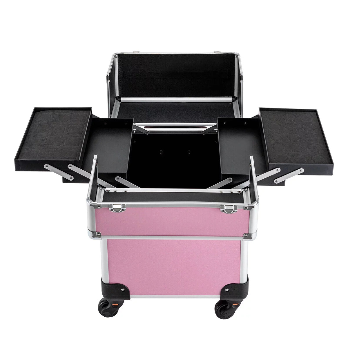 Miumaeov Trolley Professional with Storage Makeup Cosmetic Train 4-Tier Rolling Wheels Organizer Case Makeup
