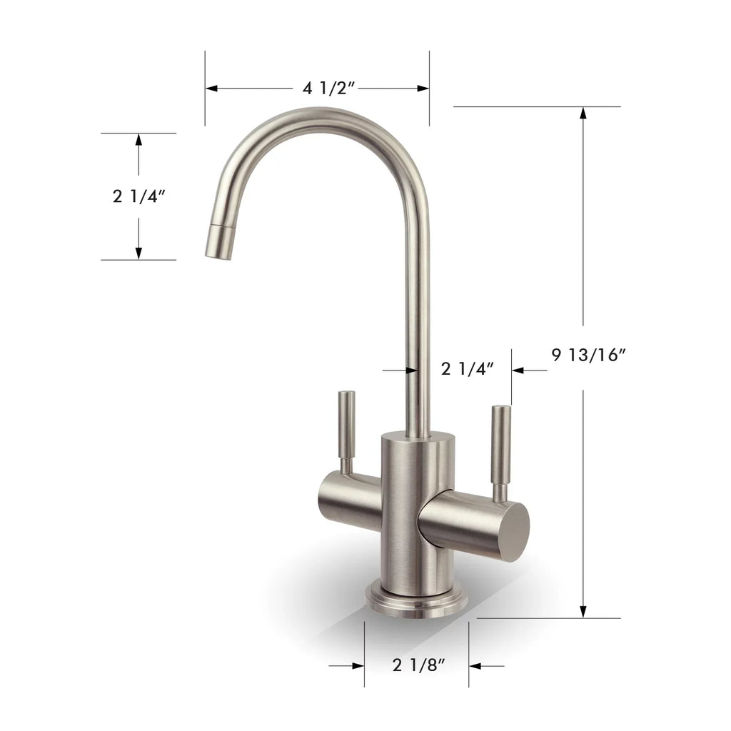 2-Handle Instant Drinking Osmosis Hot APEC Water Brushed Reverse Dispenser and Nickel Cold Westbrook in Faucet