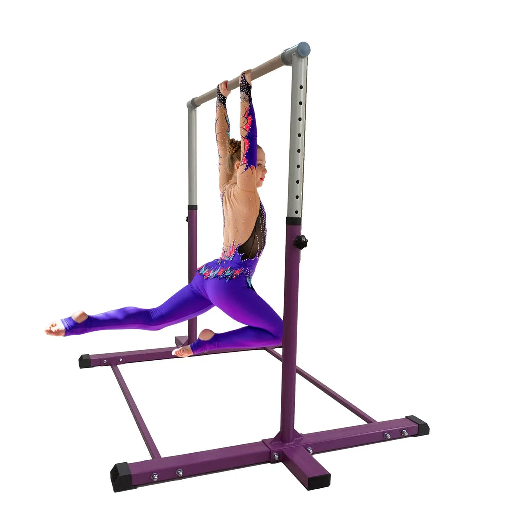 Kids 5 Gymnastic for Athletic Cushioned Height Bar Junior Asymmetric to Bar, Gymnastic FT Bar Training, Bar Bar Kip Adjustable Bar Gymnastics Expandable 3 Purple Horizontal Professional Gymnast Bar