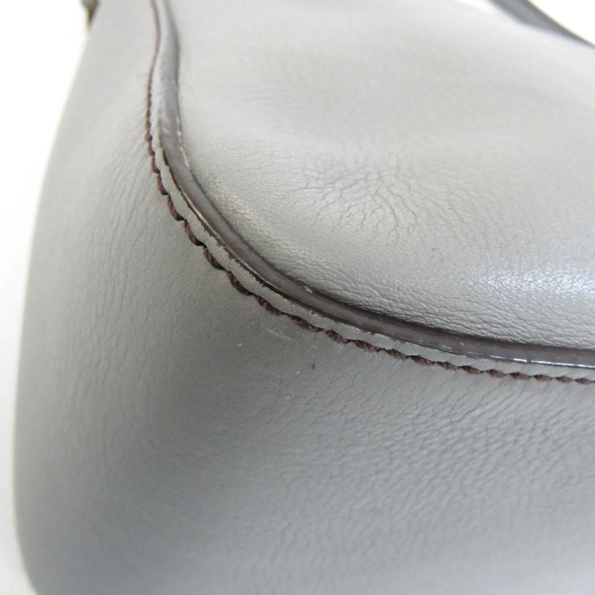 Leather Big Pre-Owned Mamma Shoulder (Good) Fendi Bucket 8BR638 Gray Women's Bag