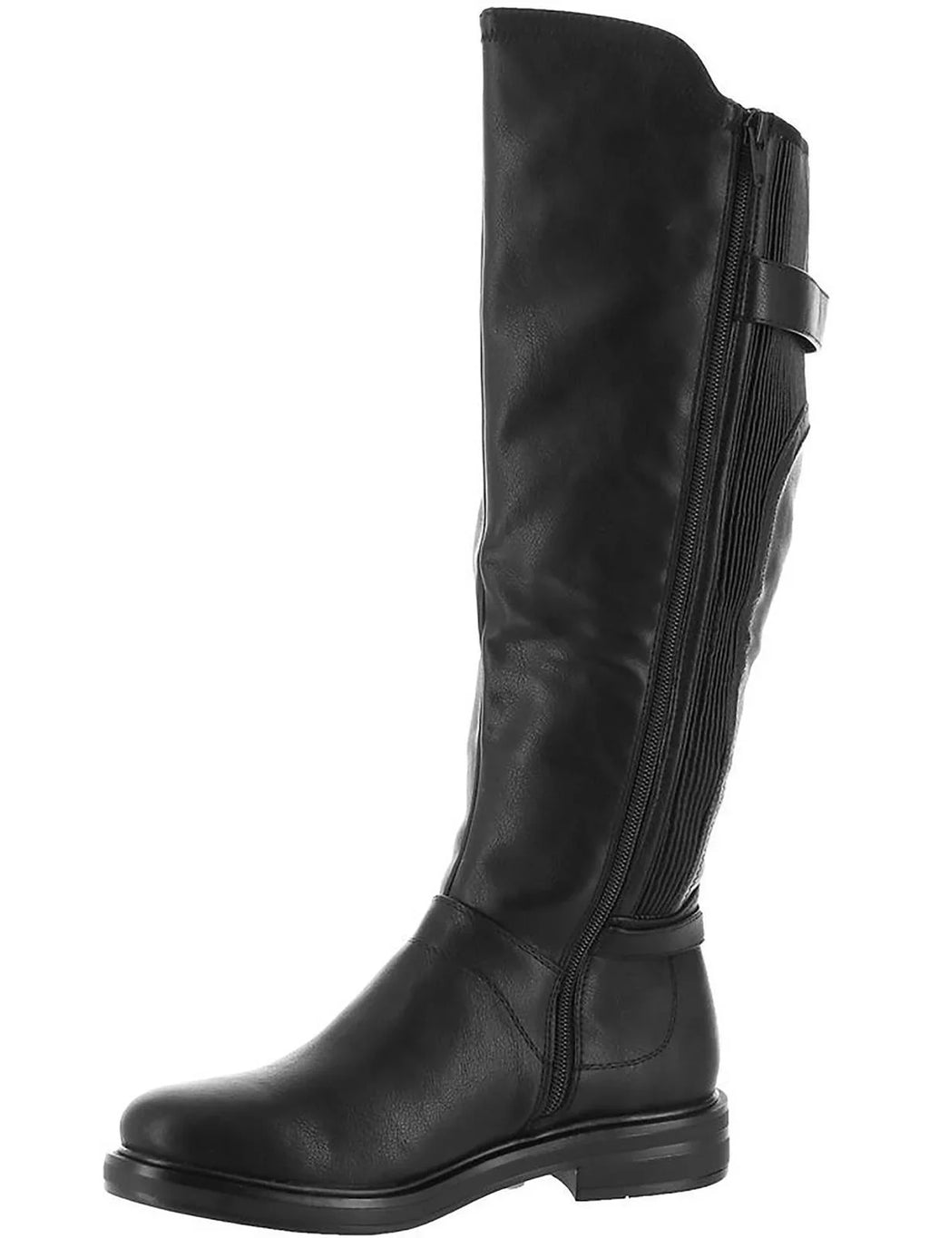 MEDITATE White Knee-High Faux Leather Block Boots Heel Mountain Womens