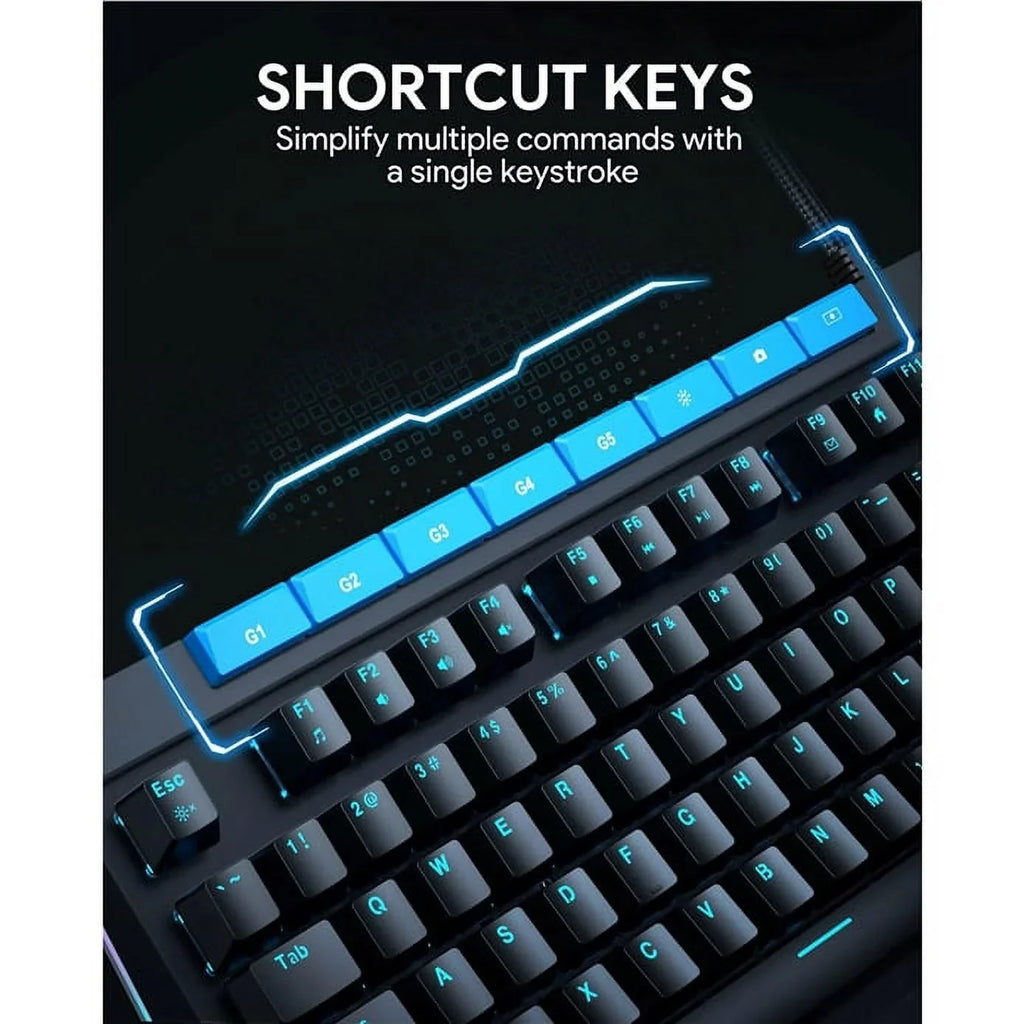 Blue KMG17 Button AUKEY Mechanical Volume Control 104key Keyboard with Switches