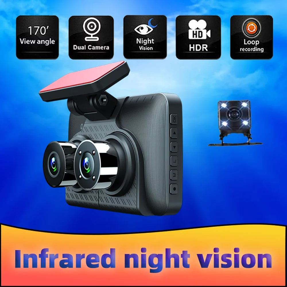Auto Dash Camcorder Car Wide Camera Driving moobody Recorder Safety Rearview Recorder Car Car Video Recording 4in Angle Cameras Clear Mirror Cam 3