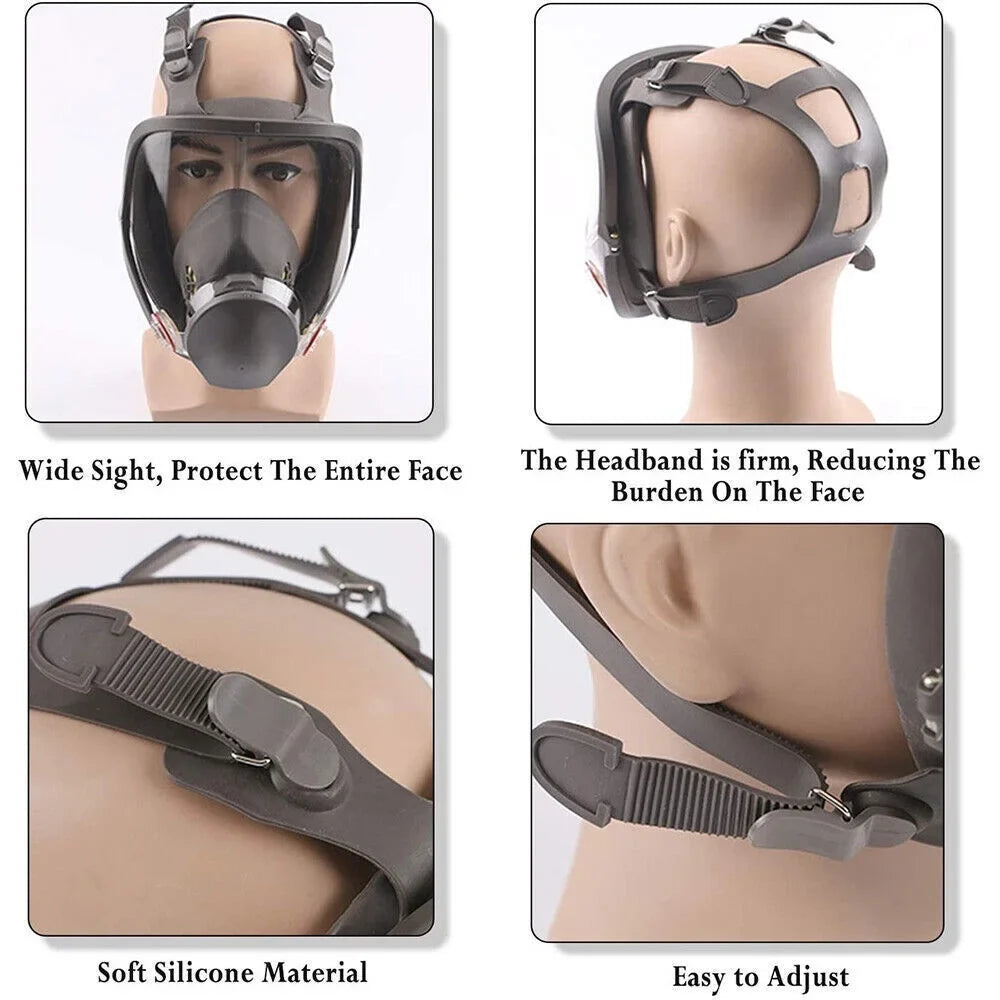 Gas Face Set Spraying Mask for Full 6800 w/Filters Painting Facepiece Respirator