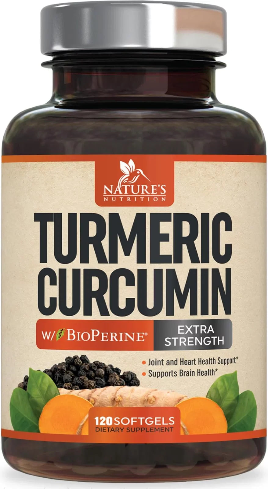 Tumeric Vegan Absorption, Black Joint 1500mg Max Turmeric Standardized with Curcumin for Non-GMO, Nature's 120 Pepper Curcuminoids Capsules 95% Premium - Support, Supplement, BioPerine Extract Herbal