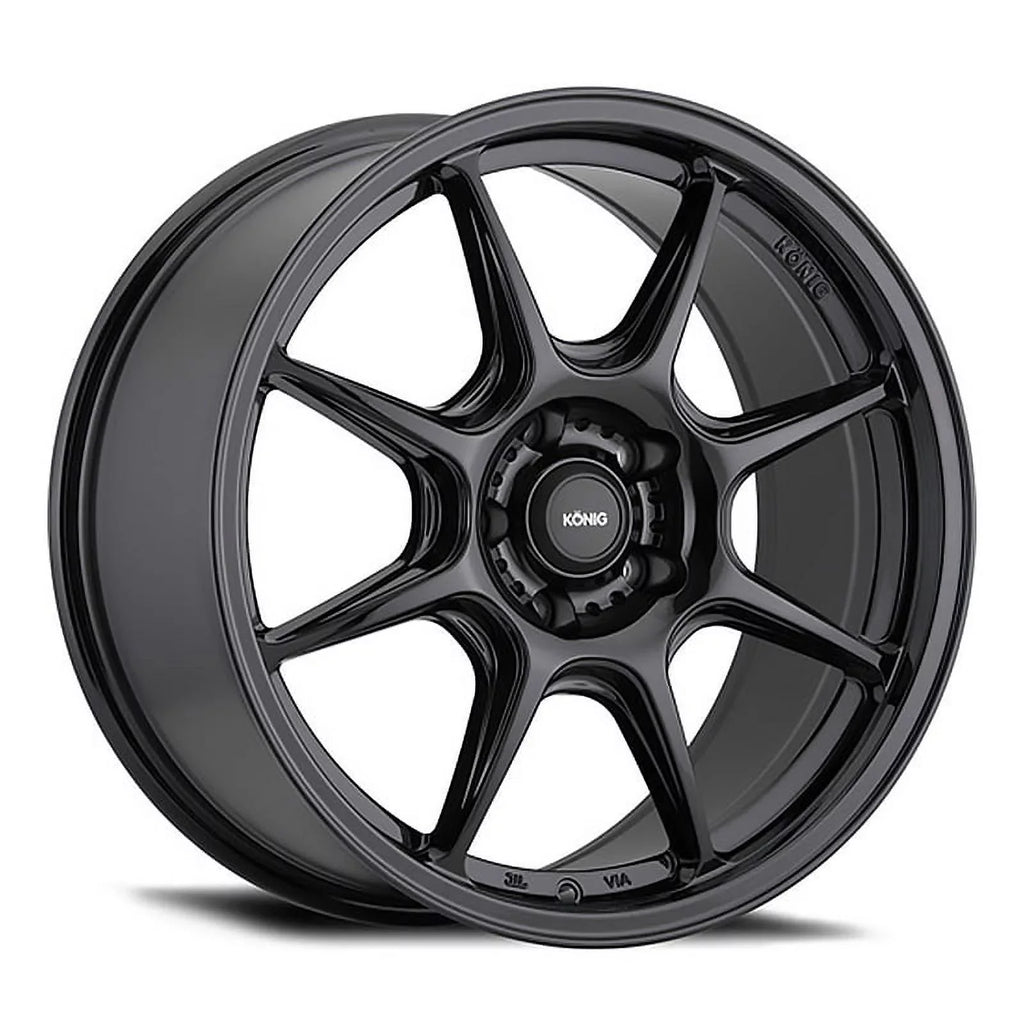 17x8 Gloss 5x100 102B +38et Wheel Lockout Black Konig