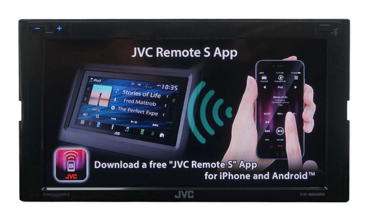 with Mobile 6.8-inch All-Digital Android in-Dash Carplay, Apple Bluetooth, Siriusxm Ready Media Double-Din Auto, JVC KW-M865BW Receiver and