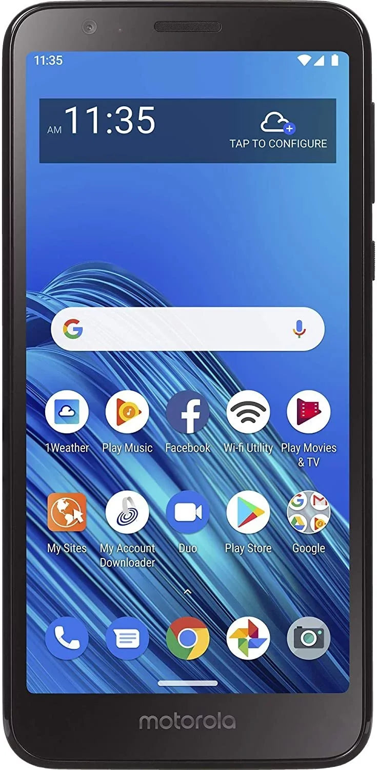Black TracFone Locked Prepaid E6 Smartphone 4G Motorola LTE Moto 32GB