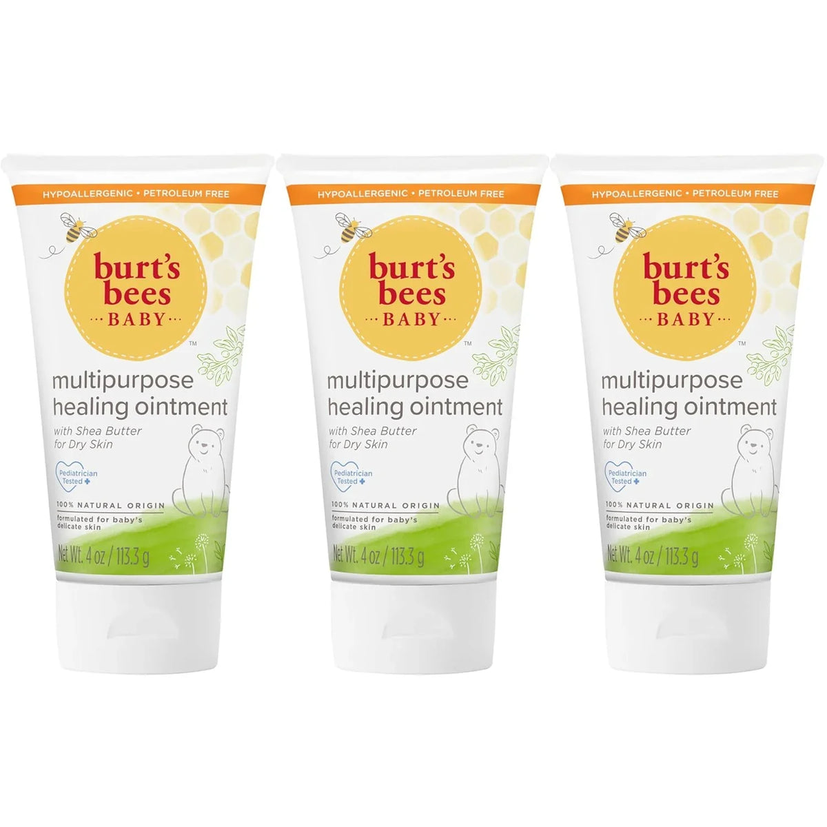 Softens Safe, Eczema with of Baby 4 Balm, Ounce 3) Healing Diaper Formula, Pediatrician Shea (Pack Bees 3) Burt's (Pack Multipurpose Calms 4 Oz Dry Based Plant of & Tested, Skin, Ointment Butter,