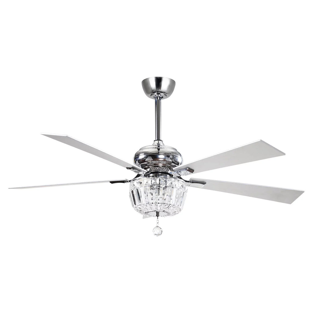 Not with Light Fan Parrot 5 Brushed Fan Included and Ceiling Bulb and Nickel Chandelier 48 Ceiling Remote Crystal Reverse Inches Blades, Uncle Modern 2 with Ceiling Fan