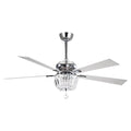 Not with Light Fan Parrot 5 Brushed Fan Included and Ceiling Bulb and Nickel Chandelier 48 Ceiling Remote Crystal Reverse Inches Blades, Uncle Modern 2 with Ceiling Fan
