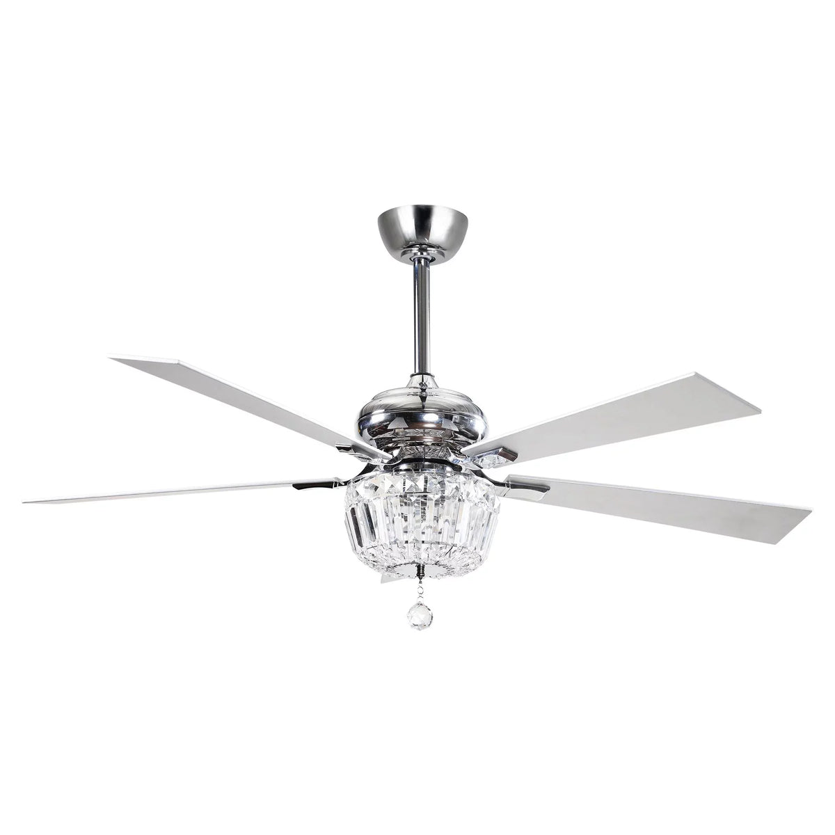 Not with Light Fan Parrot 5 Brushed Fan Included and Ceiling Bulb and Nickel Chandelier 48 Ceiling Remote Crystal Reverse Inches Blades, Uncle Modern 2 with Ceiling Fan