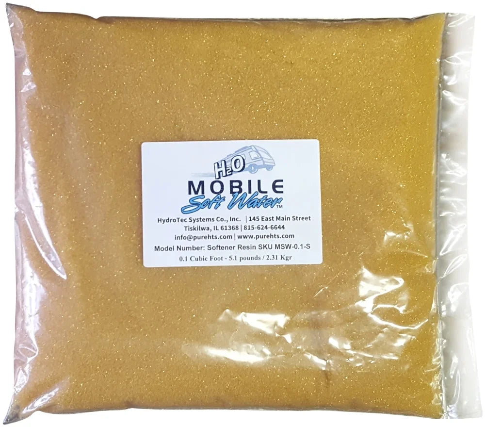 water RV, Foot style other 5.1 Water or applications. -2.31 Ion-Exchange Cubic Kg.; portable softeners Mobile-soft-water™ any Softener resin Packaged - Resin(Cation) for pounds replacement 0.1