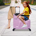 Waterproof Portable Travel Aged Suitcase 4-12 Ride-on 24" Luggage,ABS+PC Years(Pink) Wuzstar Kid's Universal Wheel