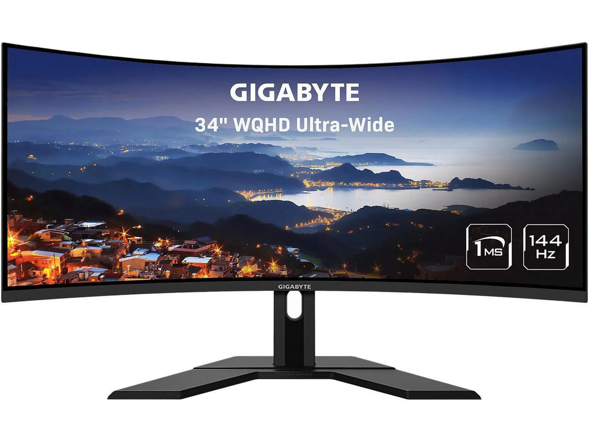 HDR400, 144Hz FreeSync 1440 Curved 1500R Monitor Premium, DCI-P3, Display G34WQC HDMI x 2K Display, 3440 2x DisplayPort 2.0 UWQHD VA 1.4, GIGABYTE 34" VESA Gaming 90% (MPRT), 2x 1ms A-SA