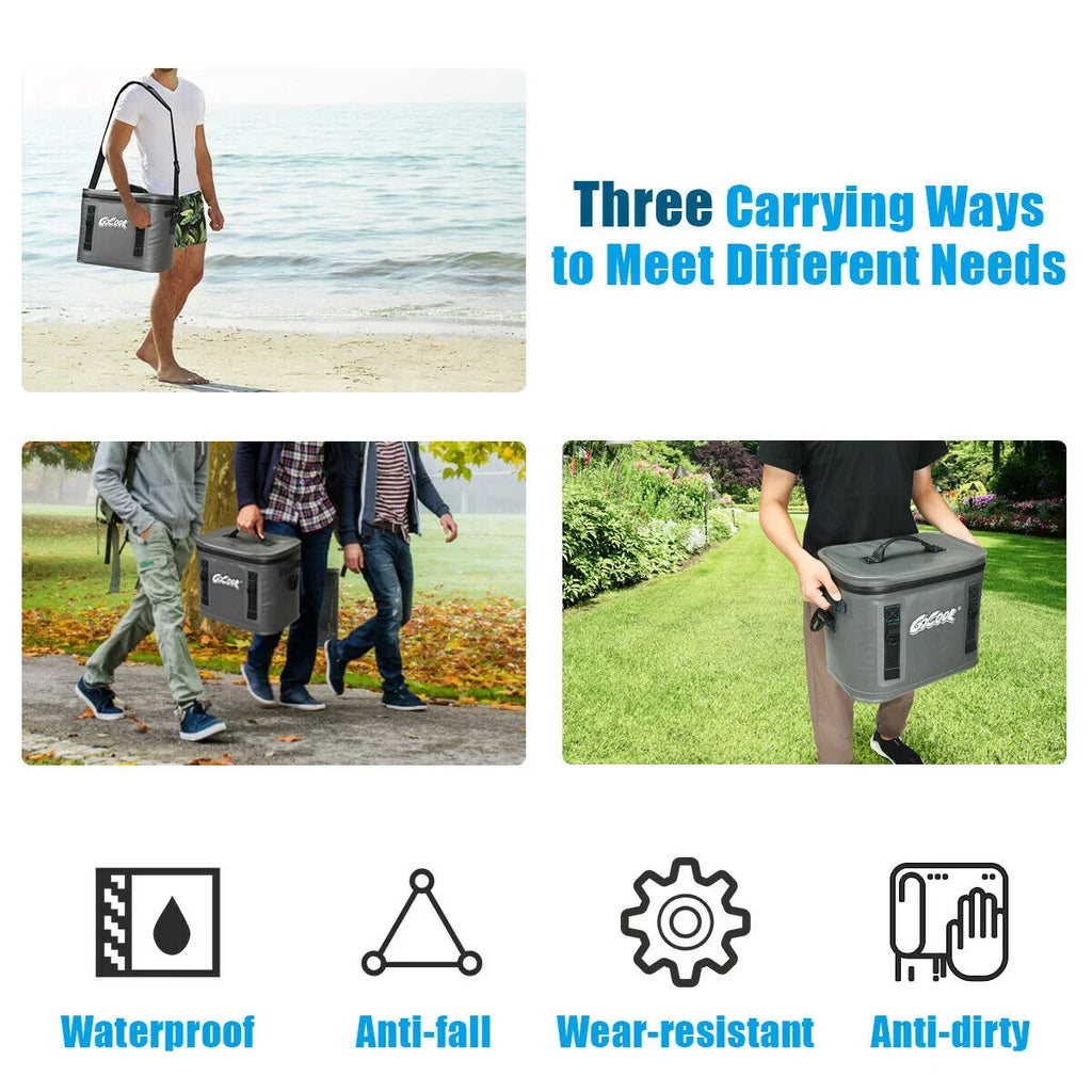 Bag Water-Resistant Cooler For Portable Cans Leak-Proof 30 Picnic Soft Insulated Gymax