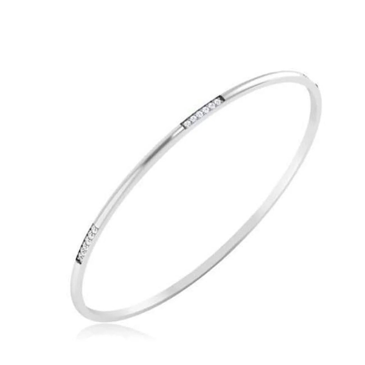Harry - Ladies Chad Carat Round Gold Enterprises Cut Diamonds White 14K Bracelet 40755 Bangle 1.8