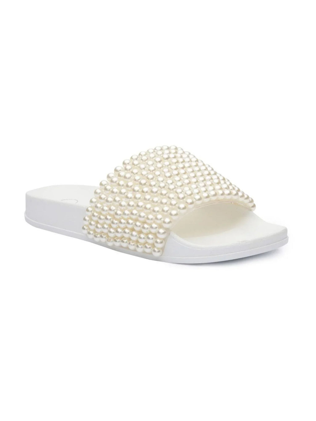 Round SIMPSON 8 Sandals Ivory On Shoes Pool Slide Slip Slide JESSICA Saycie M Beaded Womens Toe
