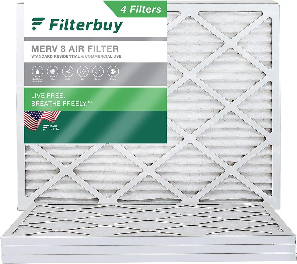 Filterbuy 8 AC Furnace Filters Air 18x21x1 Pleated HVAC MERV (4-Pack)