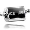 Ice 925 Cubes on Black Neonblond Bead Sterling Charm Clear Ice Ice Silver