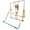 Junior Bar for Playground (Red/Yellow) Folding for Bar - Height-Adjustable Training Bar Kids' Gymnasts Bar Equipment Expandable Home Horizontal Kip - Monkey - Boys/Girls Gymnastics