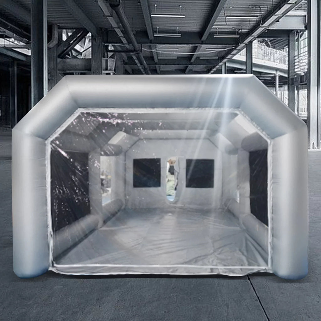 Windows Built-in Paint 26x13x10ft Inflatable Spray Portable Blower Spray Mobile Filter Booth System Paint PVC Air Miumaeov Spray Tent Paint and Transparent with Giant Inflatable Booth