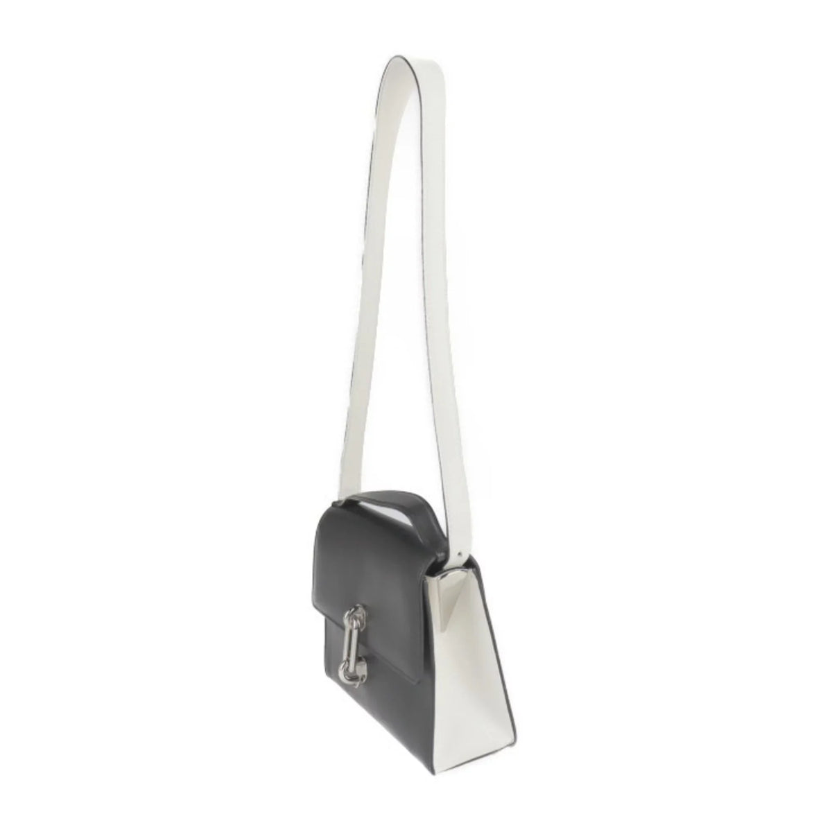 system shoulder 331916 Pre-Owned Balenciaga 2WAY calf bag handbag BALENCIAGA black mailon silver (Good) mini leather trapeze ivory hardware