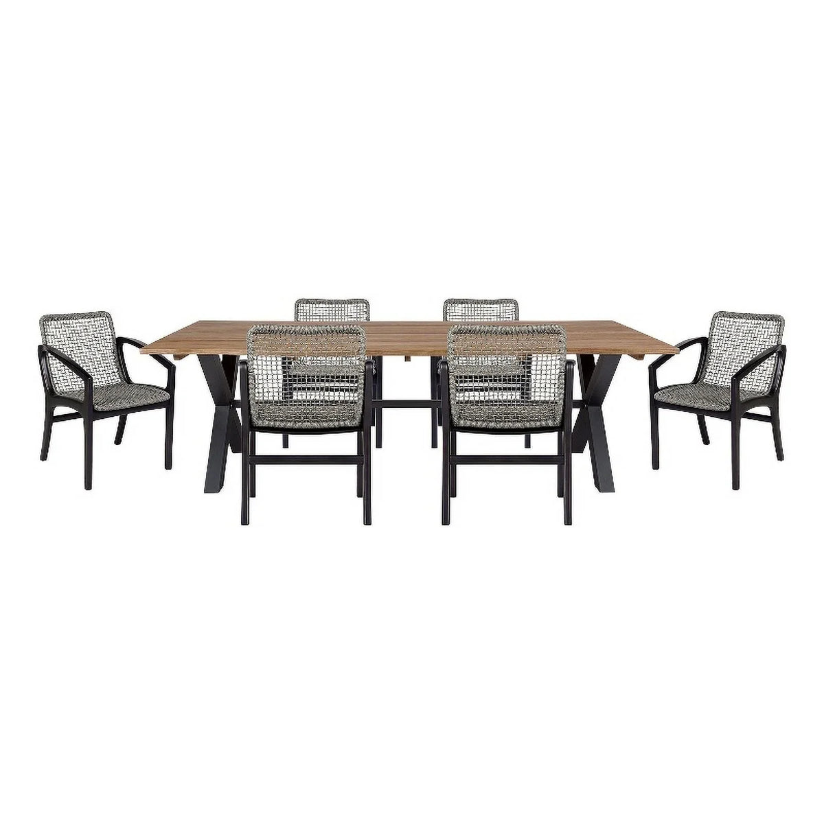 Edge Set in Beckham and Eucalyptus Outdoor Piece Glendora Rope 7 Dining Live