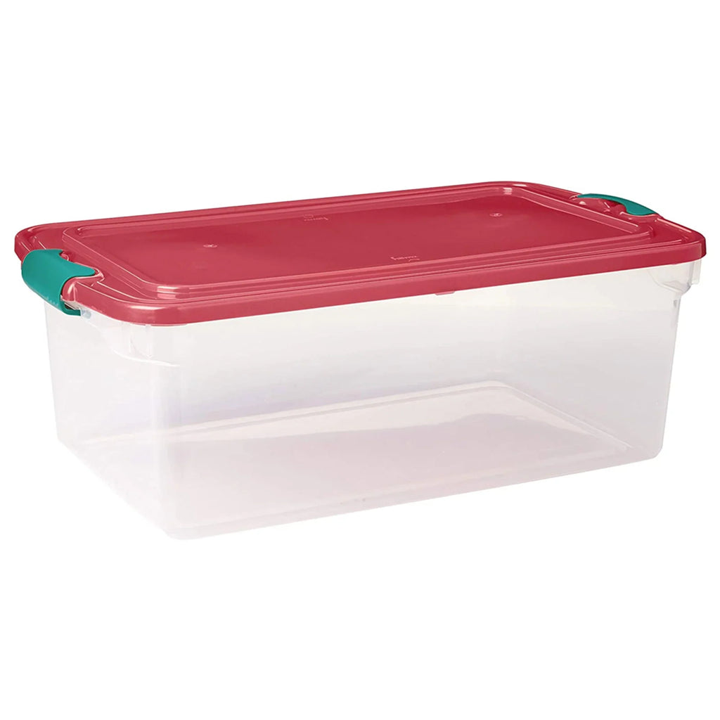 Quart Holiday Plastic Decor Pack with Latching 64 6 Lid, Storage Homz Bin