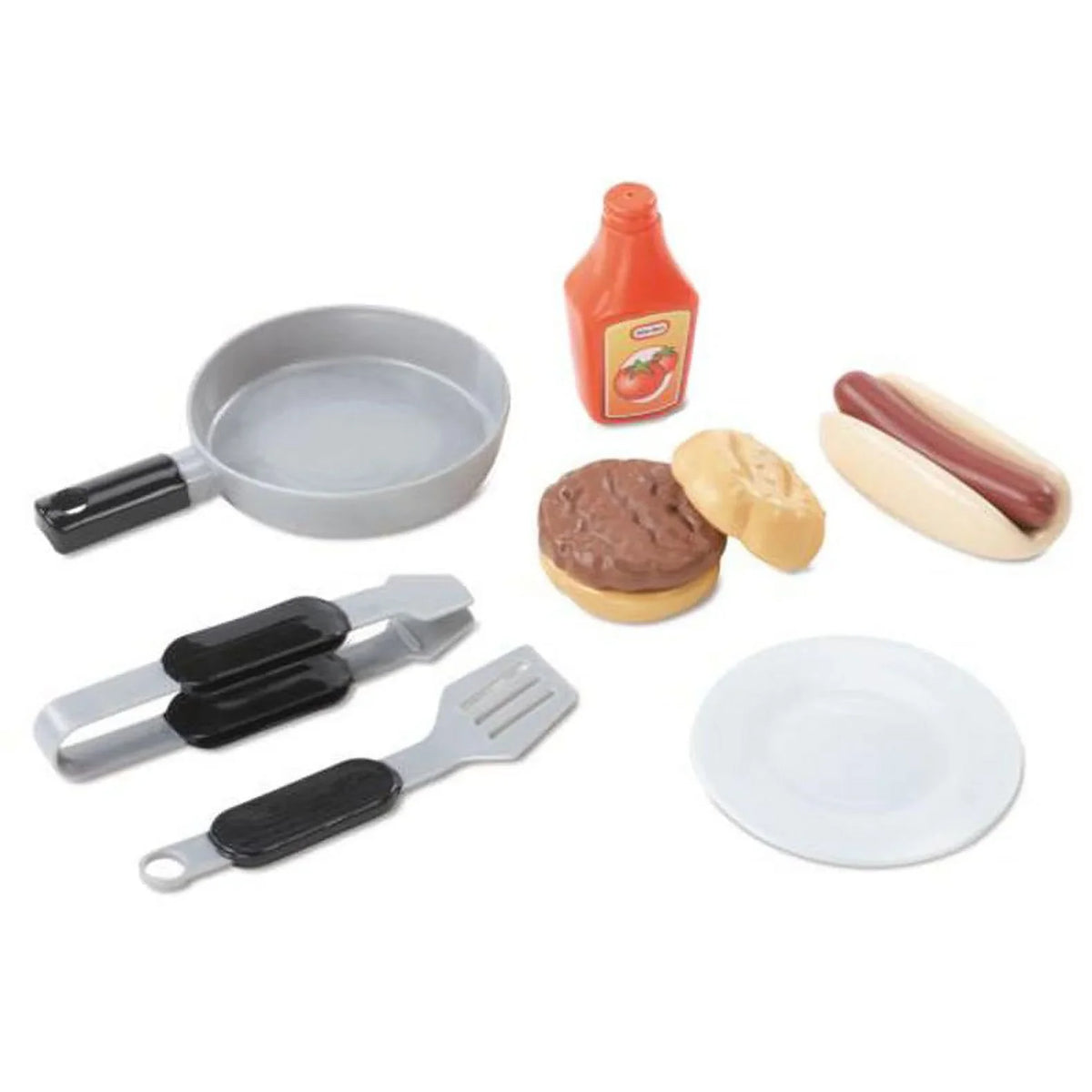 Kids Pretend Grow 2 Tikes BBQ Girls 8-Piece Grill Cook Little 3 Toddlers 4+ Playset, Toys Kitchen Ages For Boys Gray, Play 'n