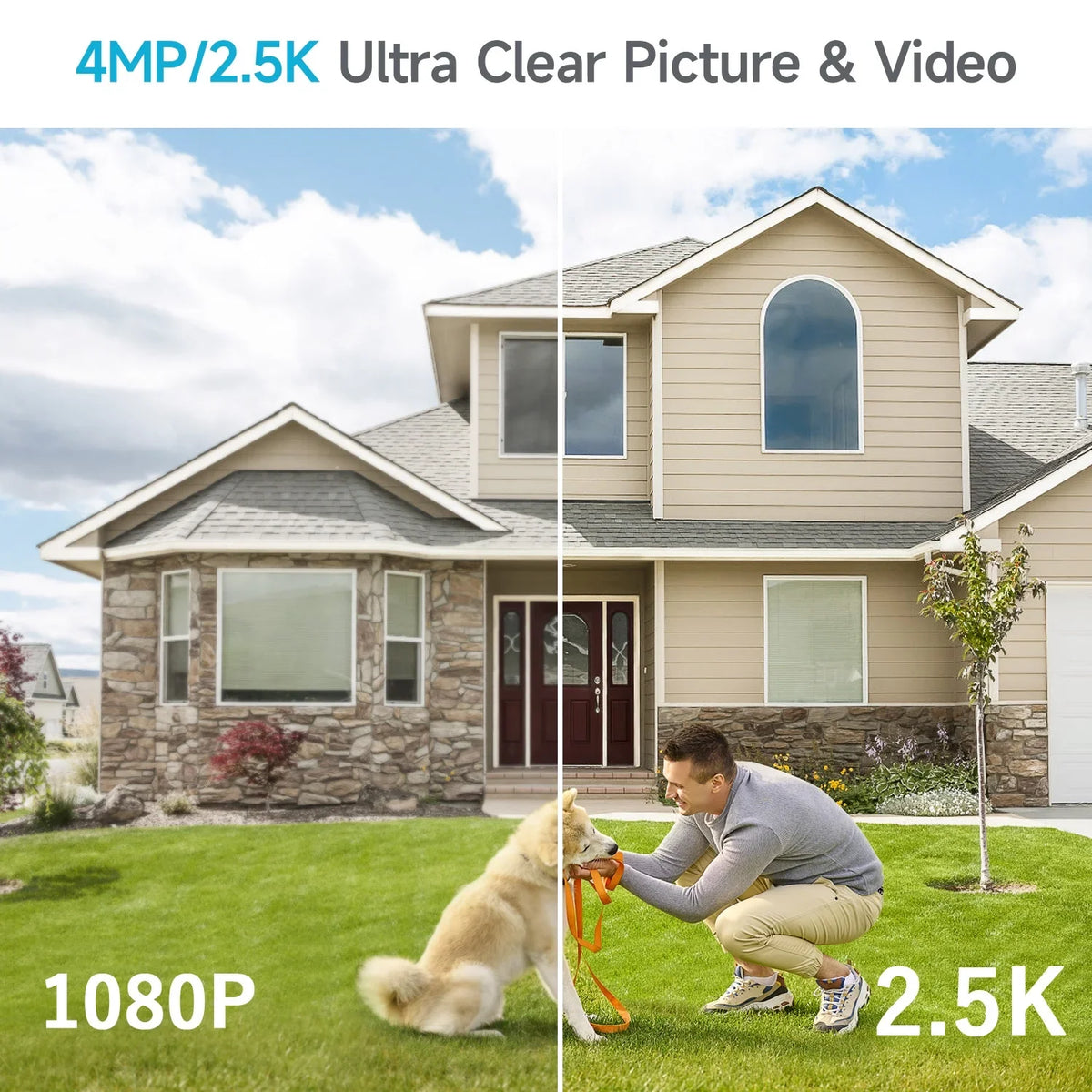 Outdoor, Spotlight Camera Cloud/SD Motion 4MP Storage, Home PIR 2.4GHz XVIM Waterproof, Detection with Powered Security Card Security WiFi, Battery Audio, Vision, Camera Night Wireless 2.5K 2-Way
