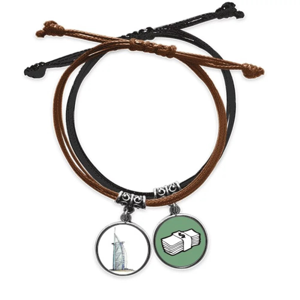 al-Arab Rope Bracelet Dubai Wristband Money Hand Burj Leather Chain luxury hotel