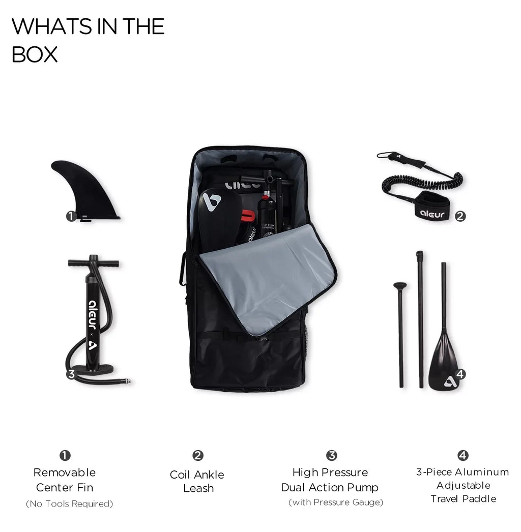 Deck, Up Hand Board and Stand Paddle W Non-Slip Leash, Paddle SUP Premium Backpack, Inflatable Explorer & Accessories Package Aleur Pump