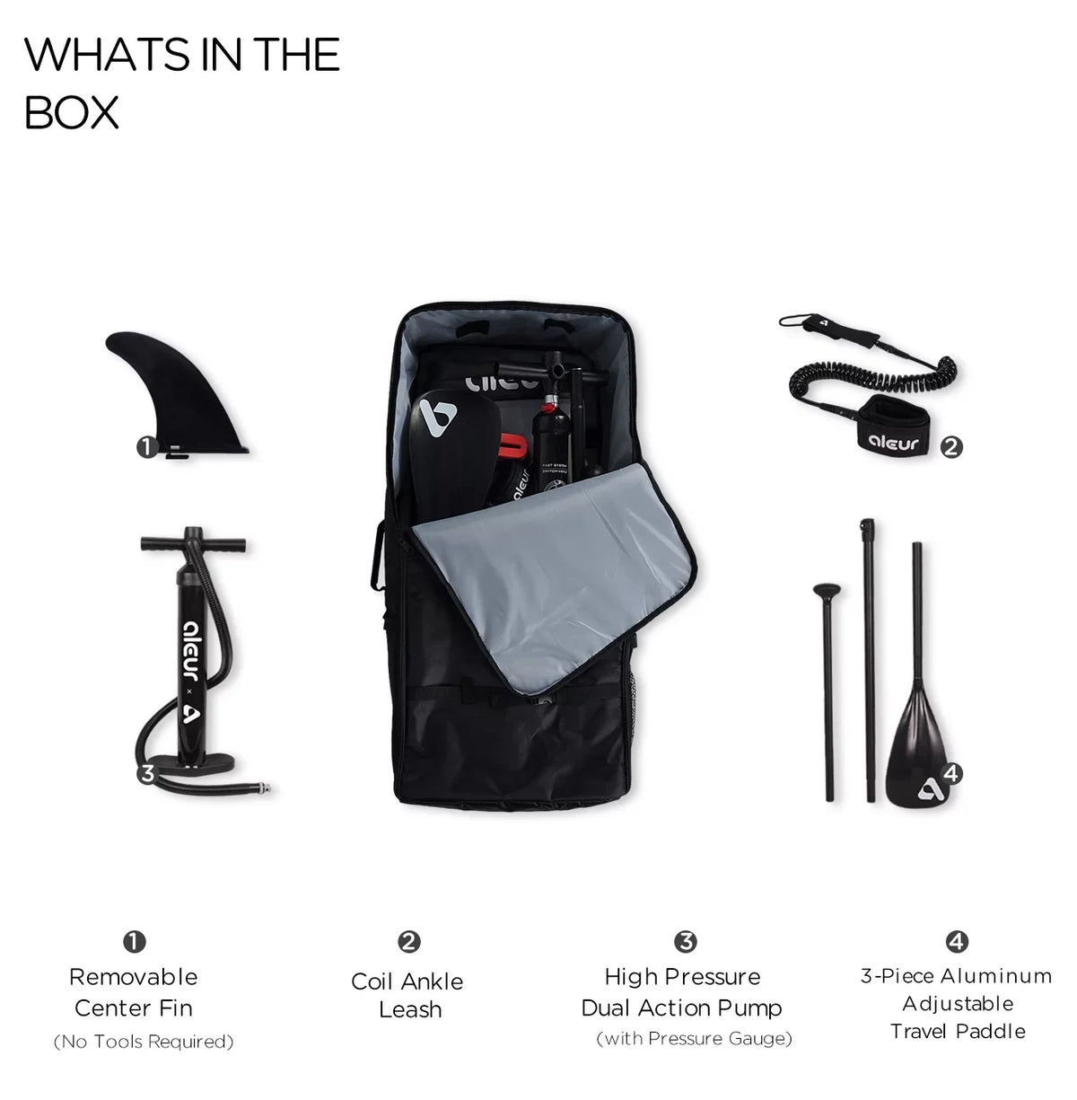 Deck, Up Hand Board and Stand Paddle W Non-Slip Leash, Paddle SUP Premium Backpack, Inflatable Explorer & Accessories Package Aleur Pump