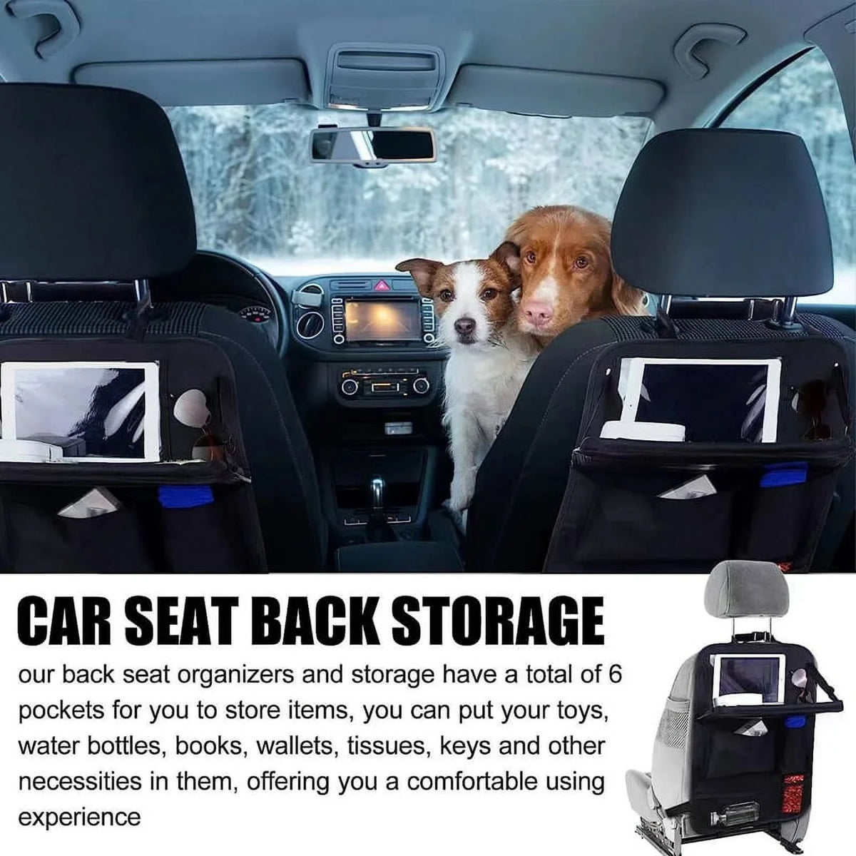 Folding Tablet With FeiraDeVaidade Backrest Organizer,Car Organizers, 3-In-1 Seat Car Children'S Storage Car And Table