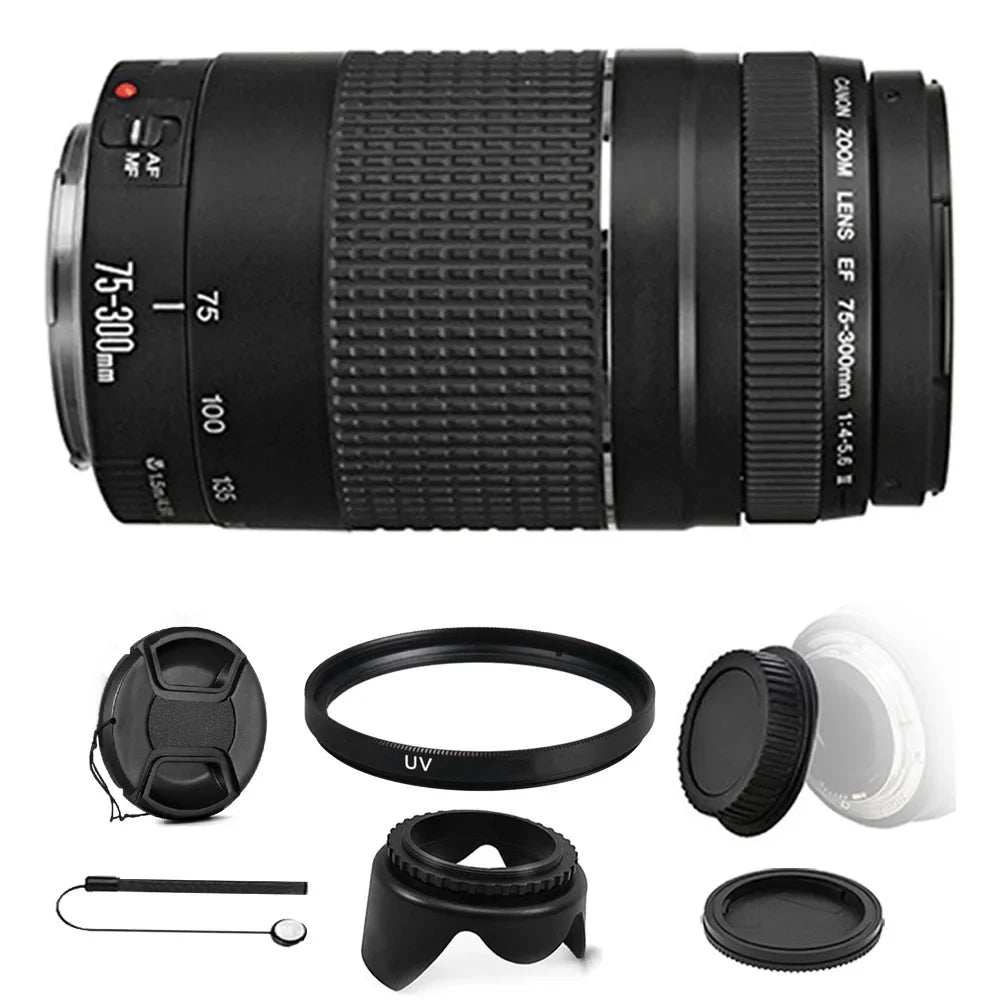 700D Canon 1300D 58mm f/4-5.6 75-300mm III for + Canon EF UV Filter Lens