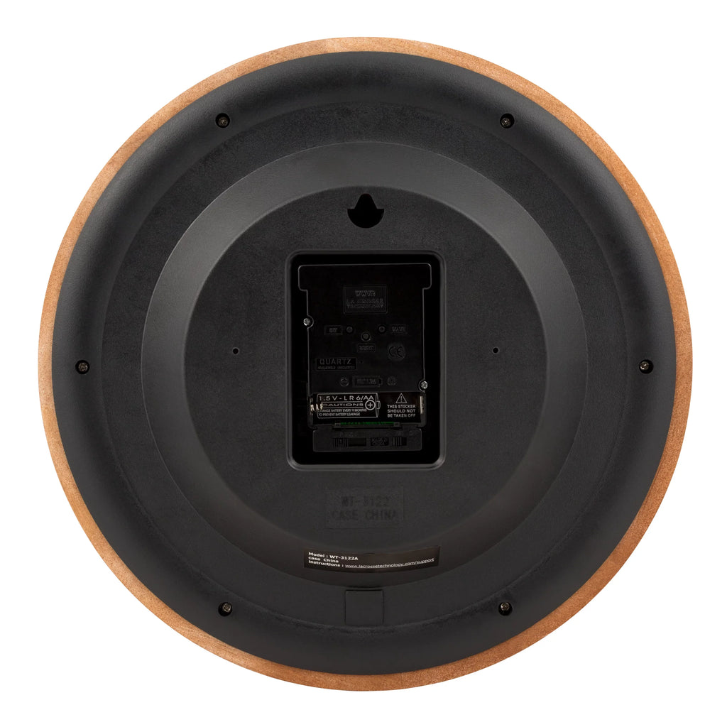Inch Technology finish WT-3122A-Int La Cherry Analog Clock, 12.5 Crosse Oak Atomic Wood