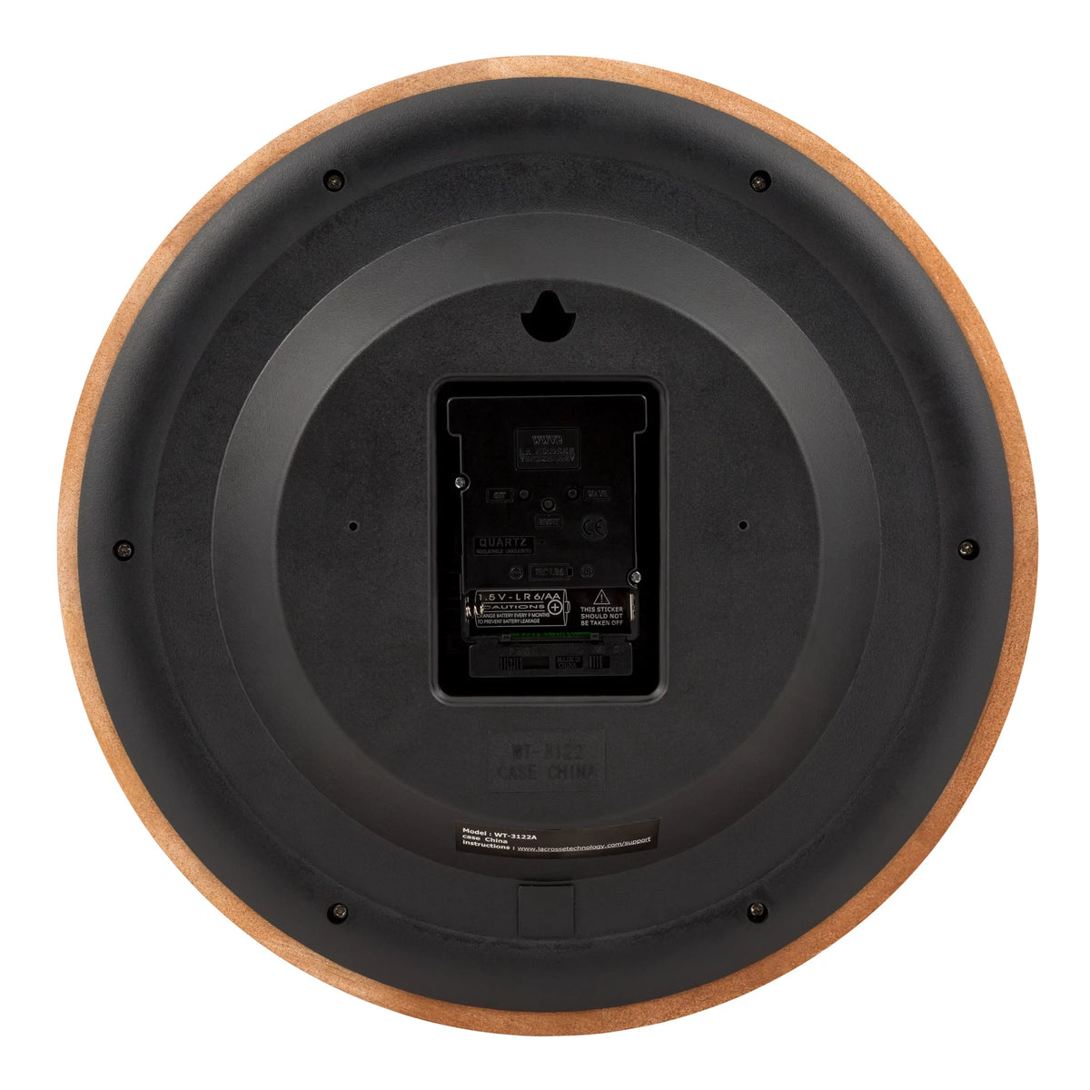 Inch Technology finish WT-3122A-Int La Cherry Analog Clock, 12.5 Crosse Oak Atomic Wood