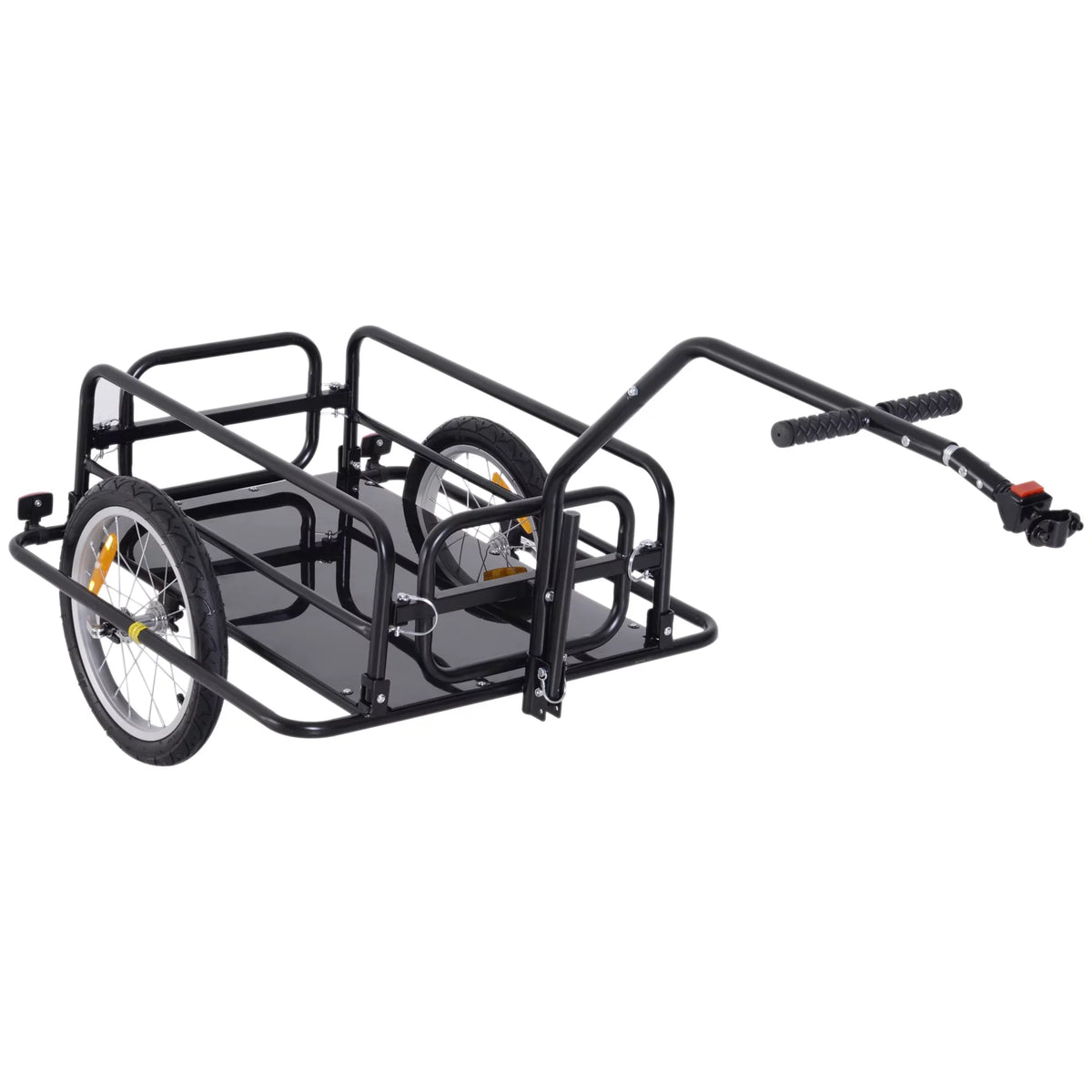 Hitch- 88 with Post Seat Bike to Trailer up Aosom Lbs. Cart Black Cargo Folding