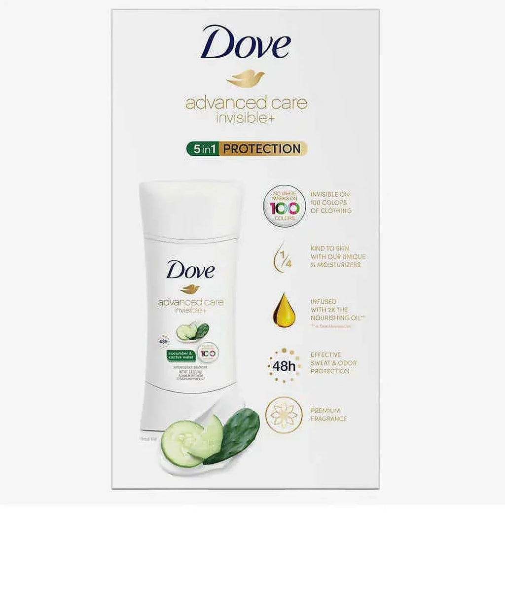 Total Pack & Oz. Protection. care each, - water 5 Advanced 2.6 Cactus Oz. Cucumber 1 - of Dove - 10.4 in 4 invisible