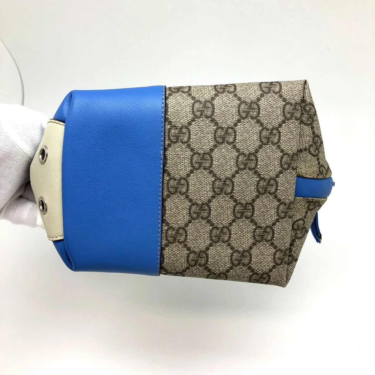 Ladies Gucci Handbag Blue ITAB3QFV27HY Leather Beige Pig RM5078D GUCCI (Good) Pre-Owned 271093 Pattern GG