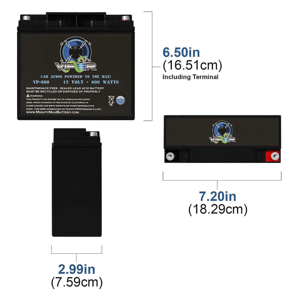 XS Watt S680 600 Replacement for D680 Viper VP-600 XP750 Battery