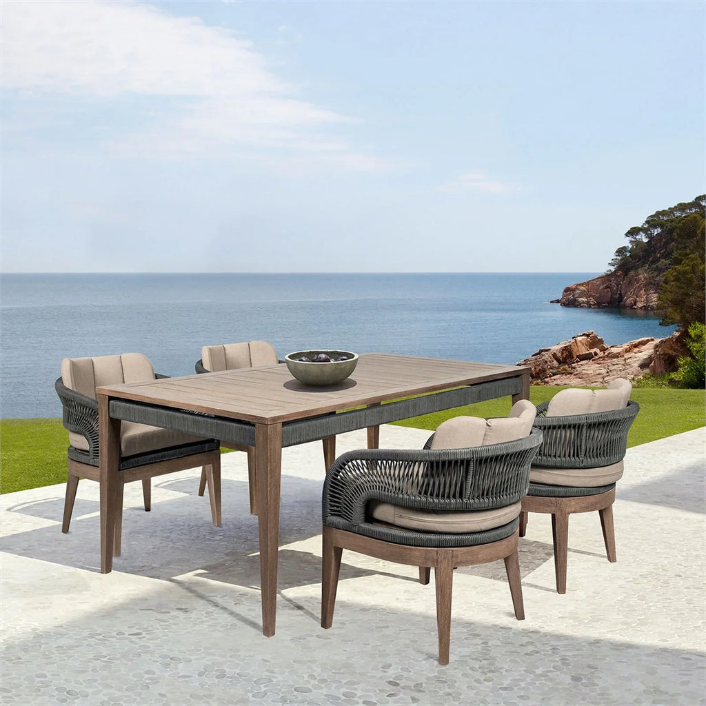 Edge Set in Beckham and Eucalyptus Outdoor Piece Glendora Rope 7 Dining Live